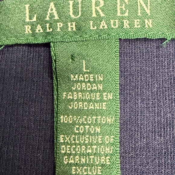 EUC Women's LAUREN RALPH LAUREN Rib Knit‎ Pullover Sweater Navy | Size L - Picture 7 of 8